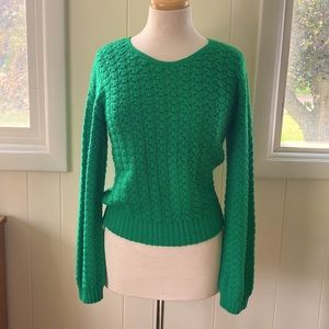 Vintage Handmade Knit Crochet Long Sleeve Sweater M